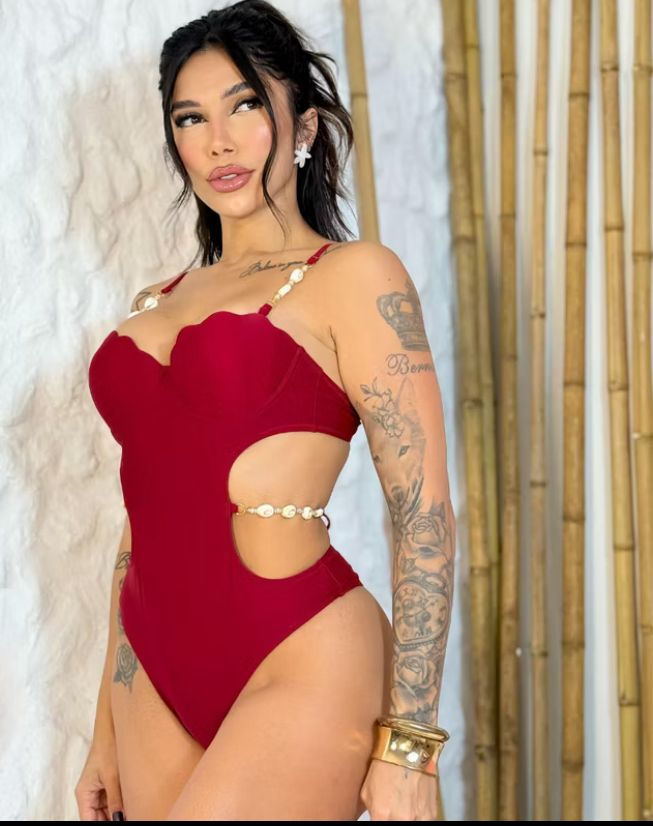 Miniatura: Maiô Engana Mamãe com Bojo e Detalhes em Concha e Búzios – Moda Praia Feminina