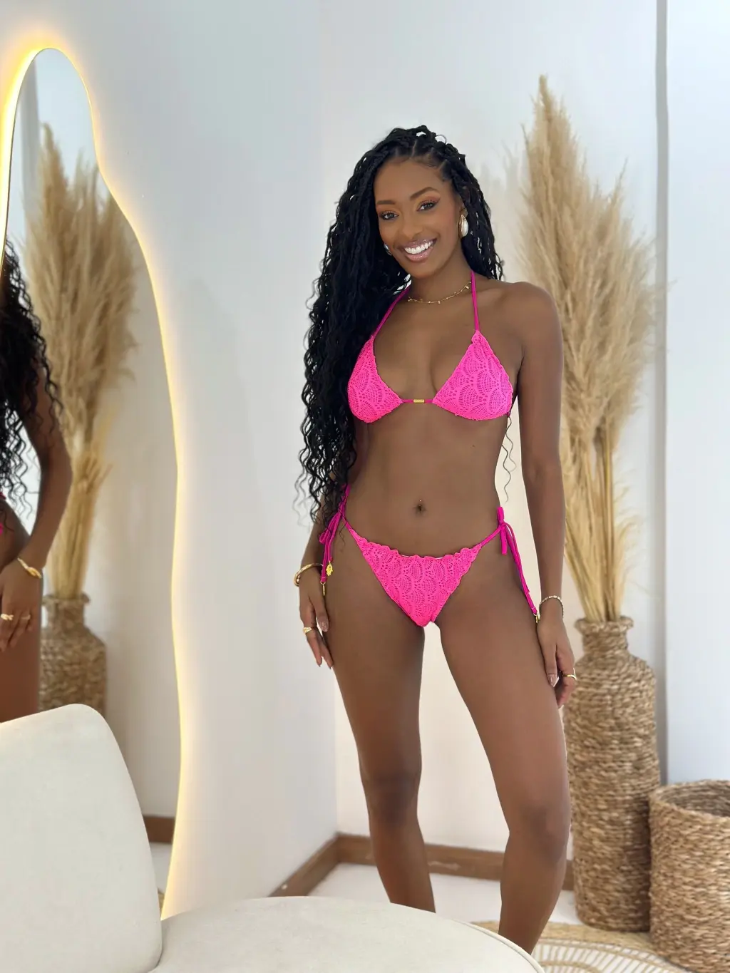 Biquíni Premium Cortininha com Renda | Calcinha Amarração 