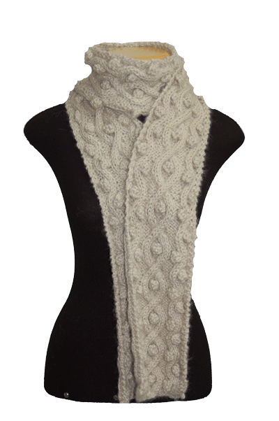 Bobble and Cable Scarf