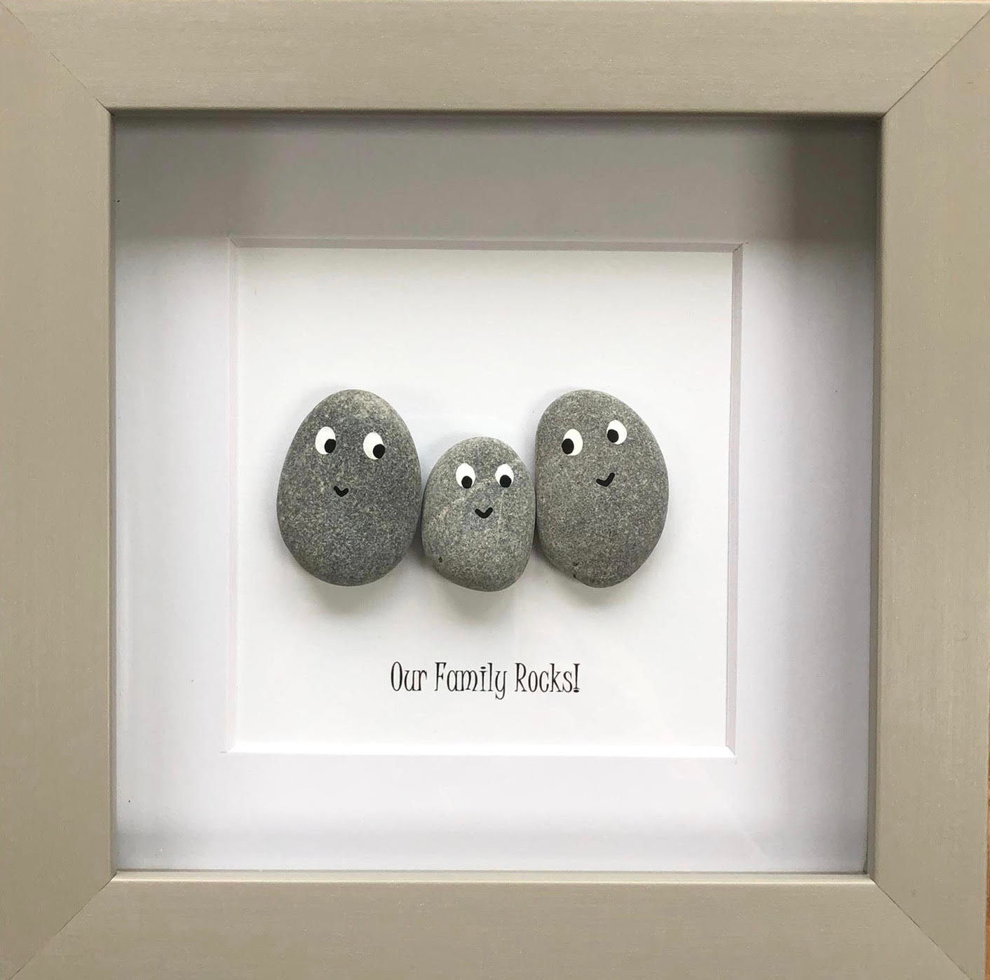 Our Family Rocks 1 Child Pebble Picture