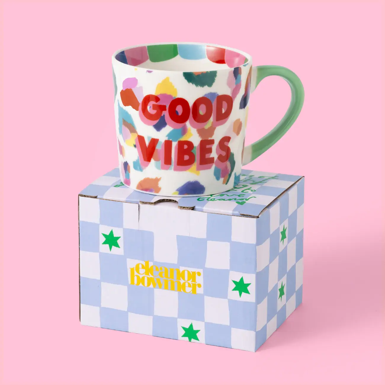ELEANOR BOWMER Good Vibes Painted Leopard Mug