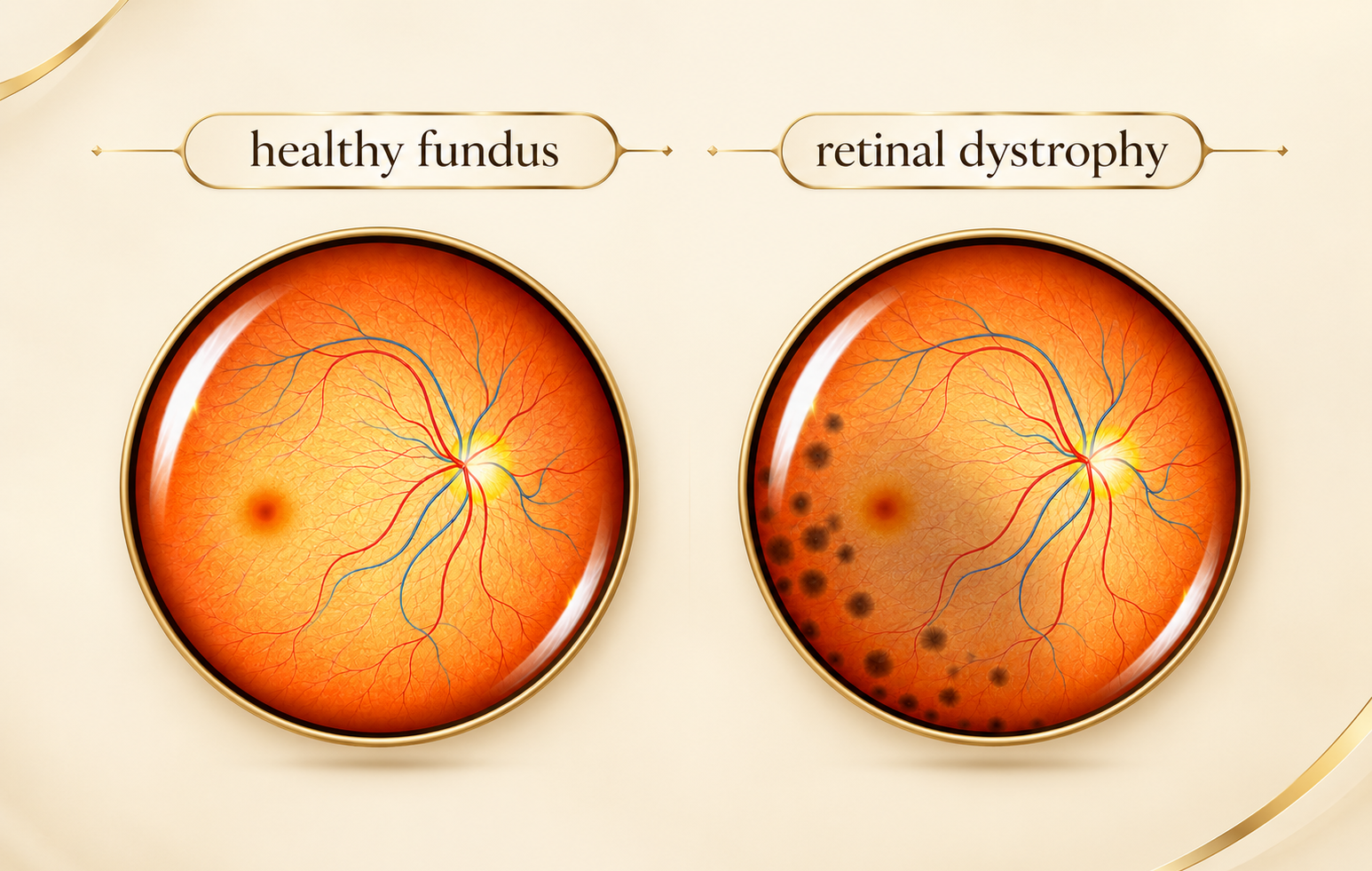 Normal Eye vs Retinal Dystrophy