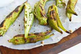 Grilled Okra and Jalapeños