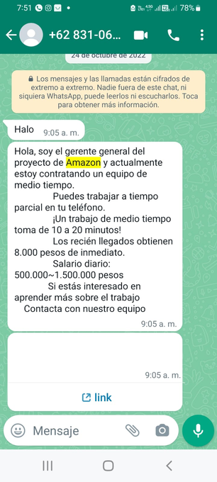 Cuidado,no caigas en la trampa, te pueden estafar por WhatsApp