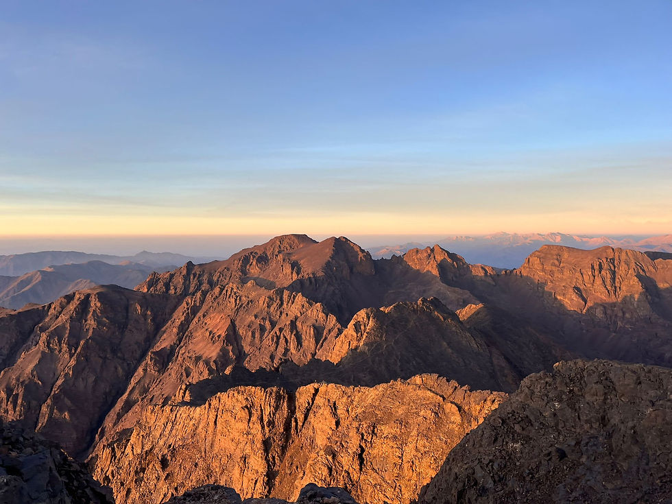 View from Mt Toubkal of Ouanoukrim