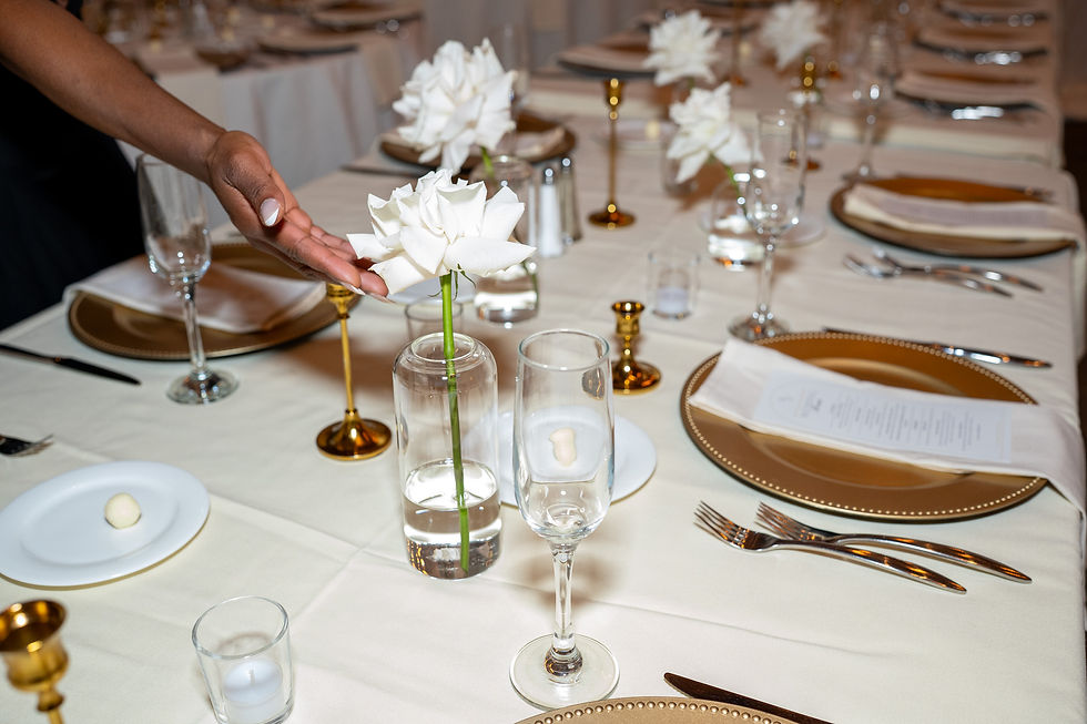 Close-up view of a beautifully arranged floral centerpiece