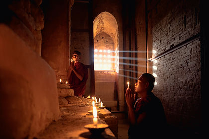 Novice Monks Praying