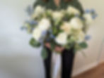 Classic blue and white bridal bouquet that is designed by Pittsburgh Wedding Florist
