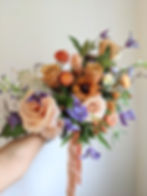 Unique Bridal Boquet of terracotta and lavender