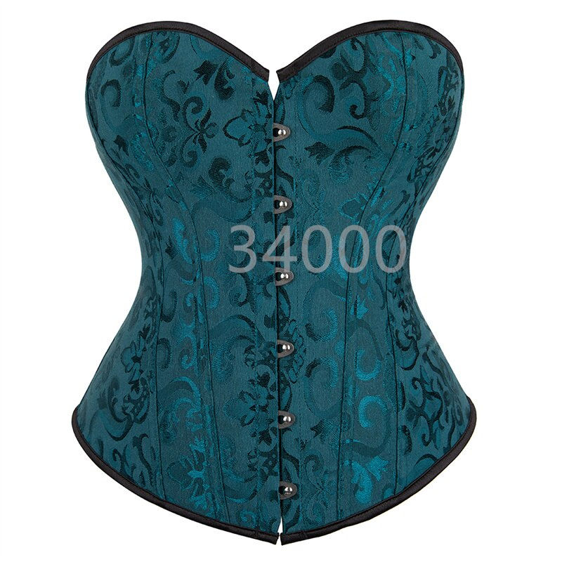 Thumbnail: Caudatus Black Corset Bustier Top Plus Size Flower Print Bridal