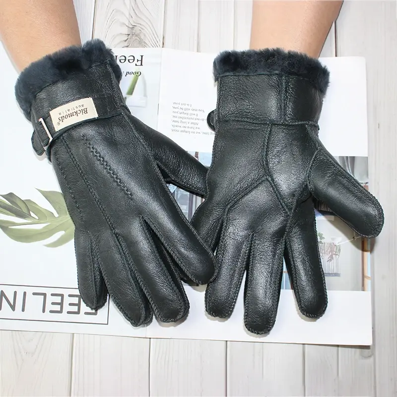 Thumbnail: Sheepskin Fur Gloves Men