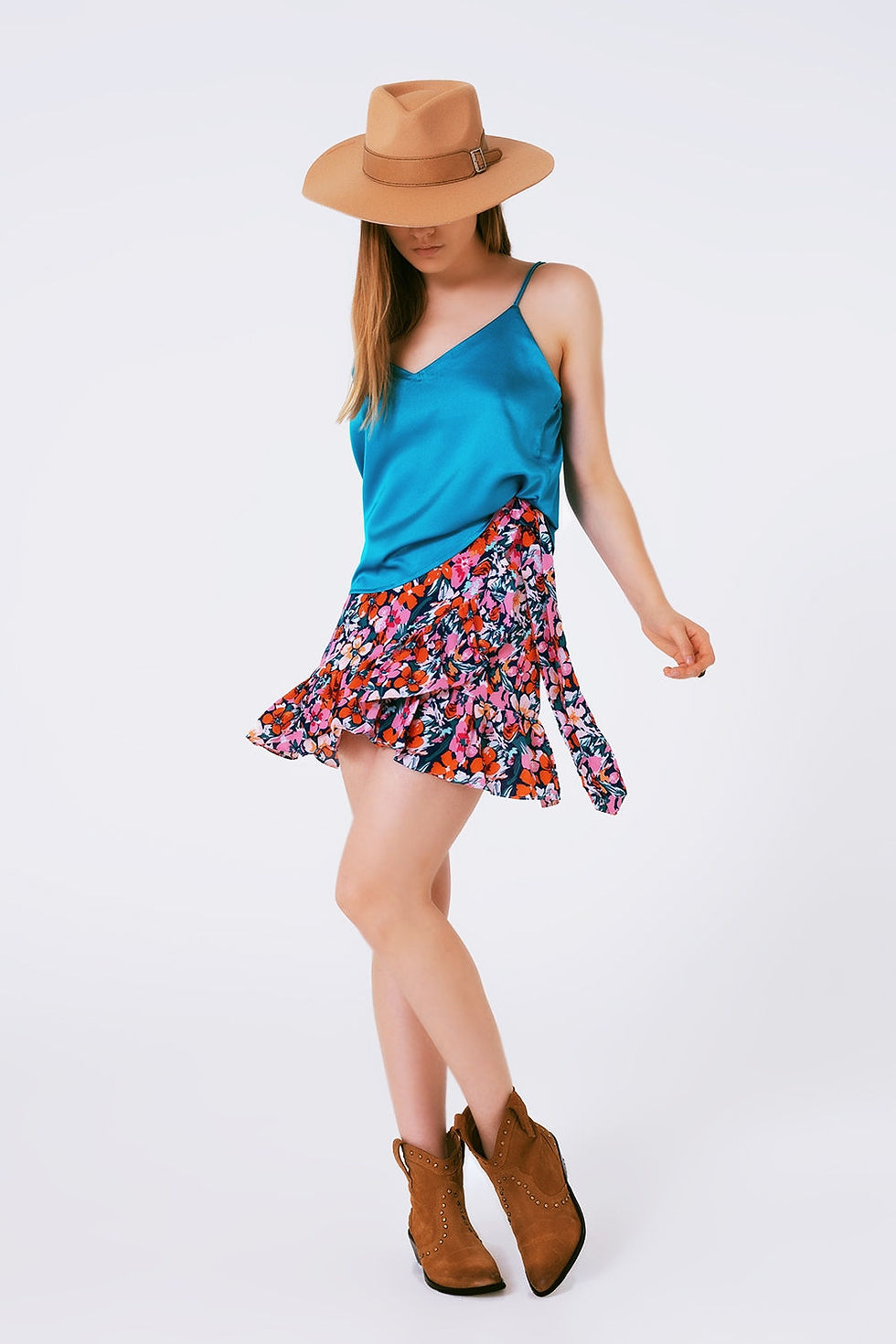 Miniatyrbilde: Satin Top With Straps in Blue