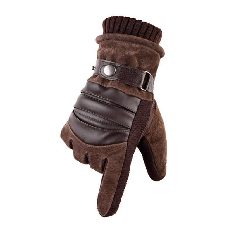 Thumbnail: Touch Screen Winter Warm Men's Gloves Genuine Leather Casual Gloves