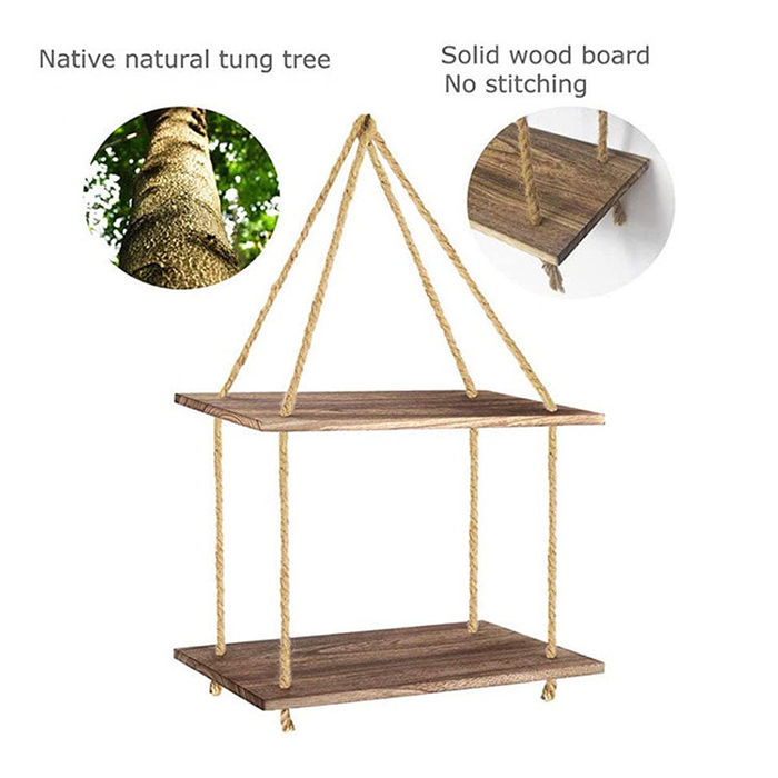 Thumbnail: Hot Jute Rope Hanging Floating Shelves
