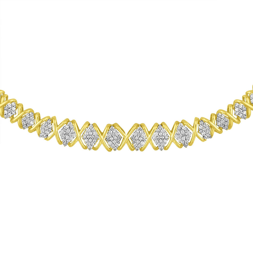Miniatyrbilde: 10K Yellow Gold 4 Cttw Brilliant Round-Cut Diamond
