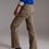 Thumbnail: Straight Leg Cargo Pants in Brown Beige