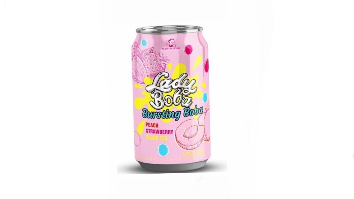 Lady Boba "Peach Strawberry" Green tea