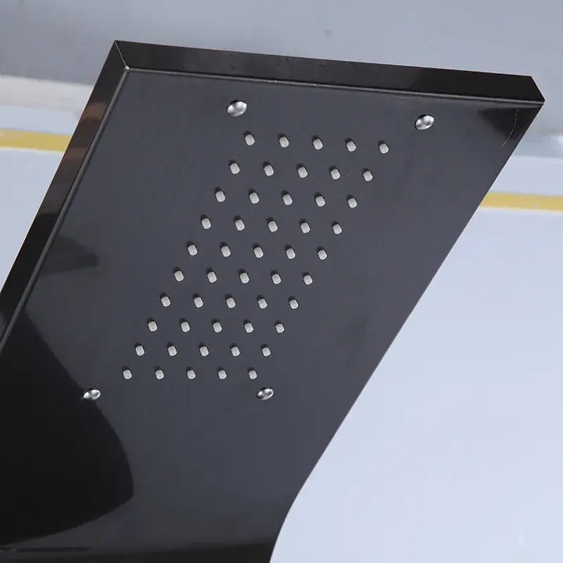 Thumbnail: Bathroom Shower Panel Set Bath Shower Faucet Rain Shower Set With Storage Shelf