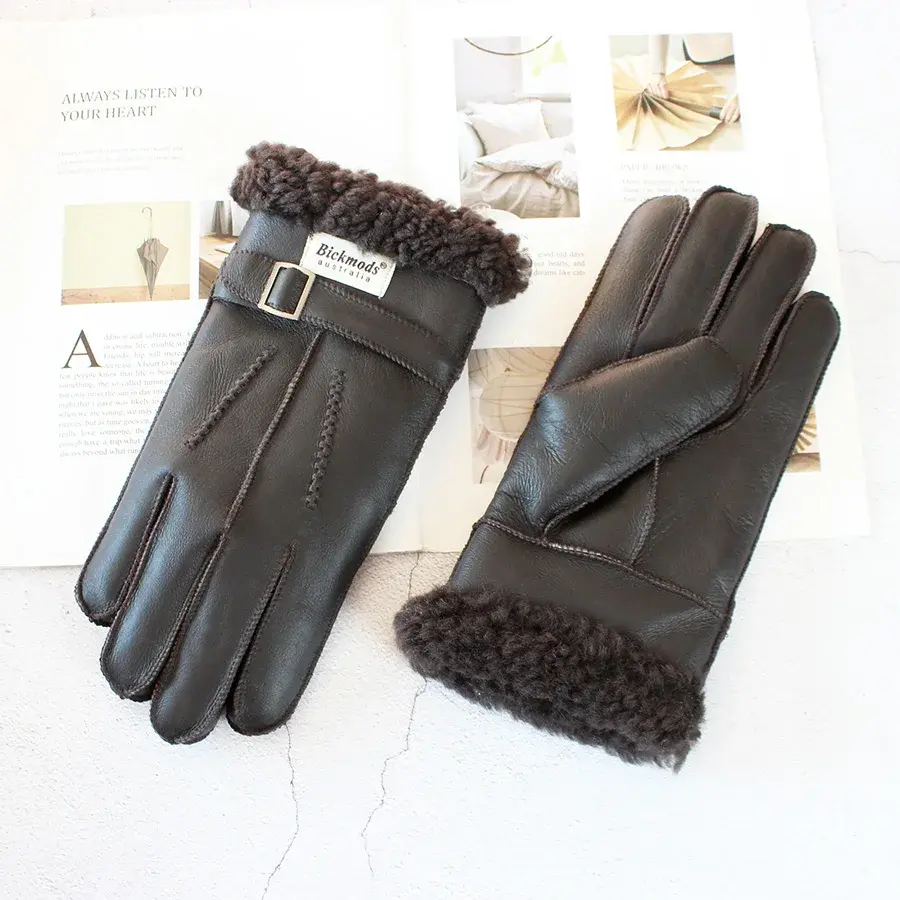 Thumbnail: Sheepskin Fur Gloves Men