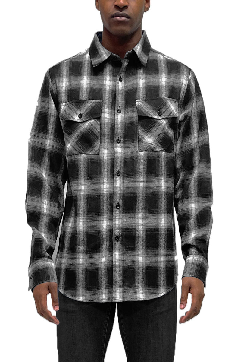 Miniatyrbilde: Long Sleeve Checkered Plaid Brushed Flannel