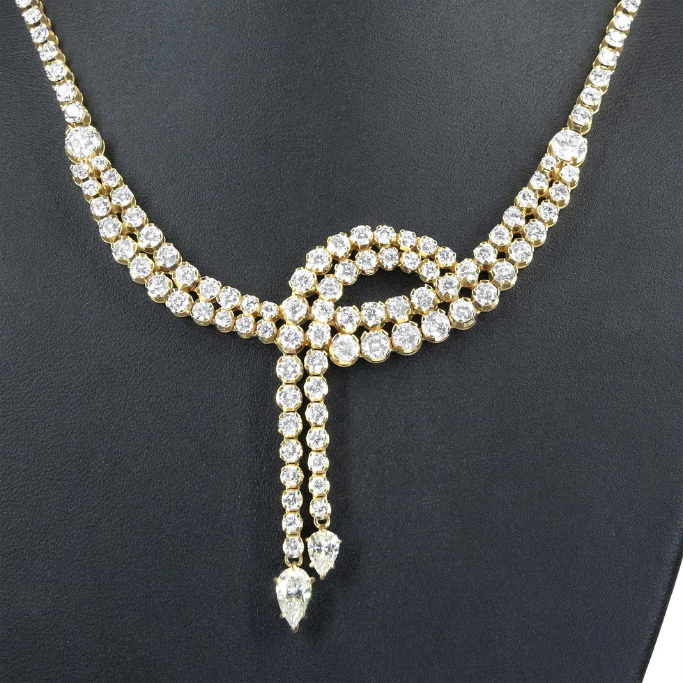 Thumbnail: 14k Yellow Gold 17.0 Cttw Diamond Double Row Lariat 18"