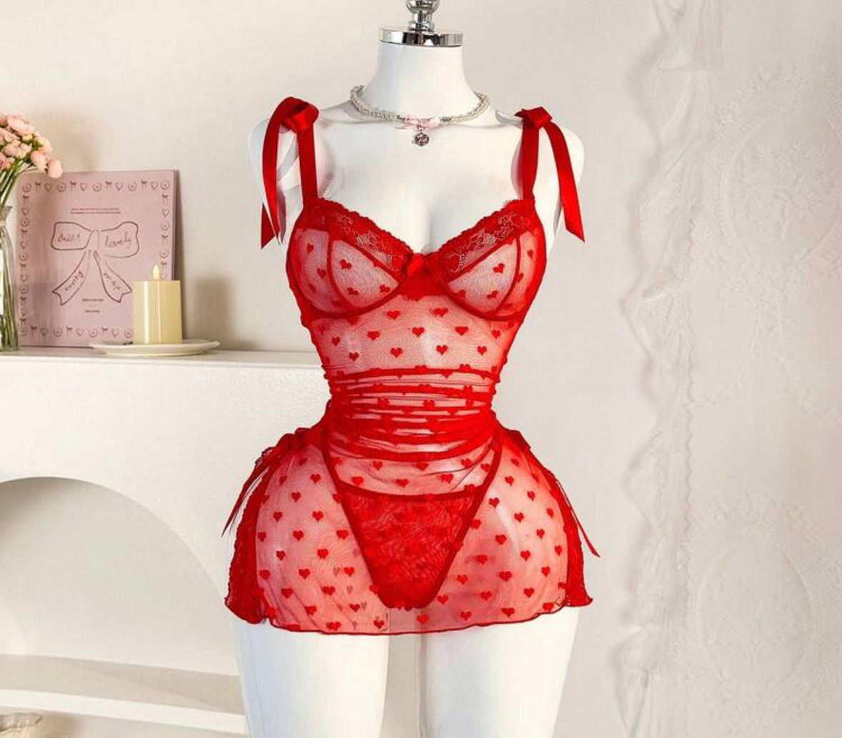 Red night gown