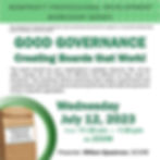 GOOD GOVERNANCE - Creating Boards that Work!
