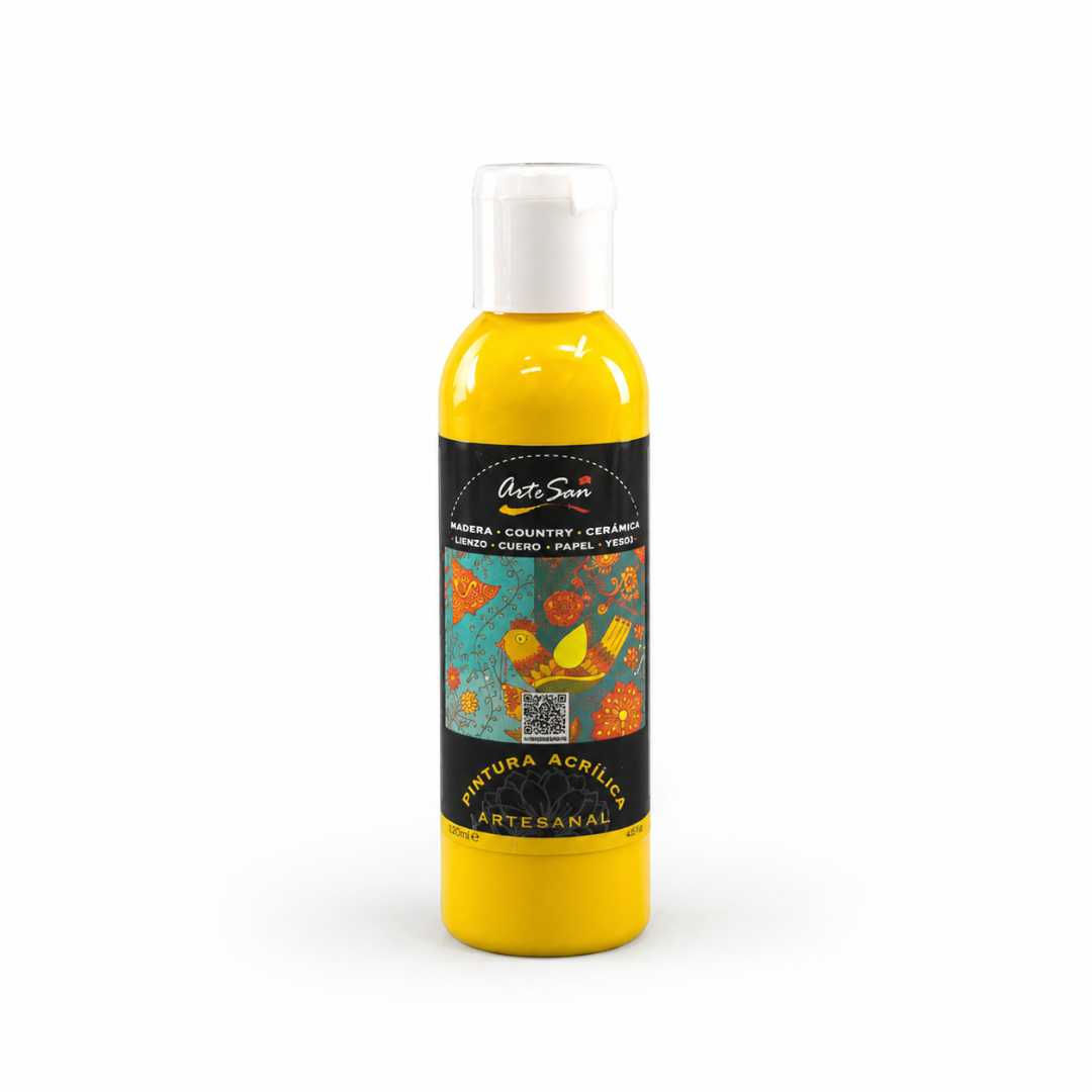 PINTURA ACRILICA ARTESANAL AMARILLO MEDIO 120ML