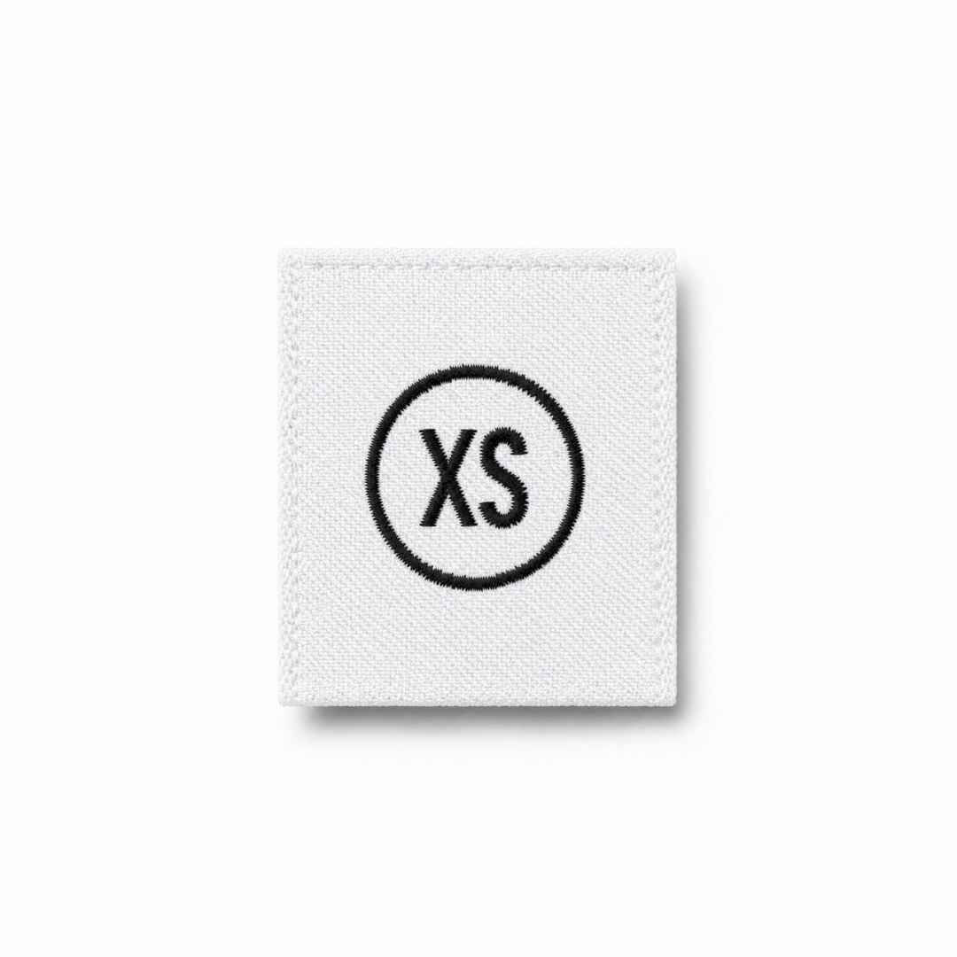 ETIQUETA TALLA XS BLANCA PAQ 50 PCS