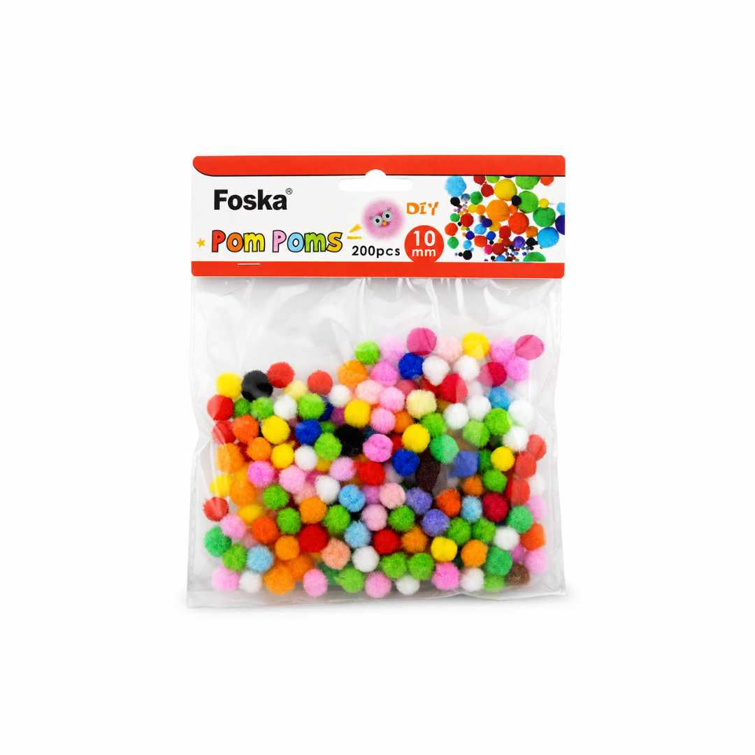 POM POM SURTIDO 10MM 200UNS FOSKA