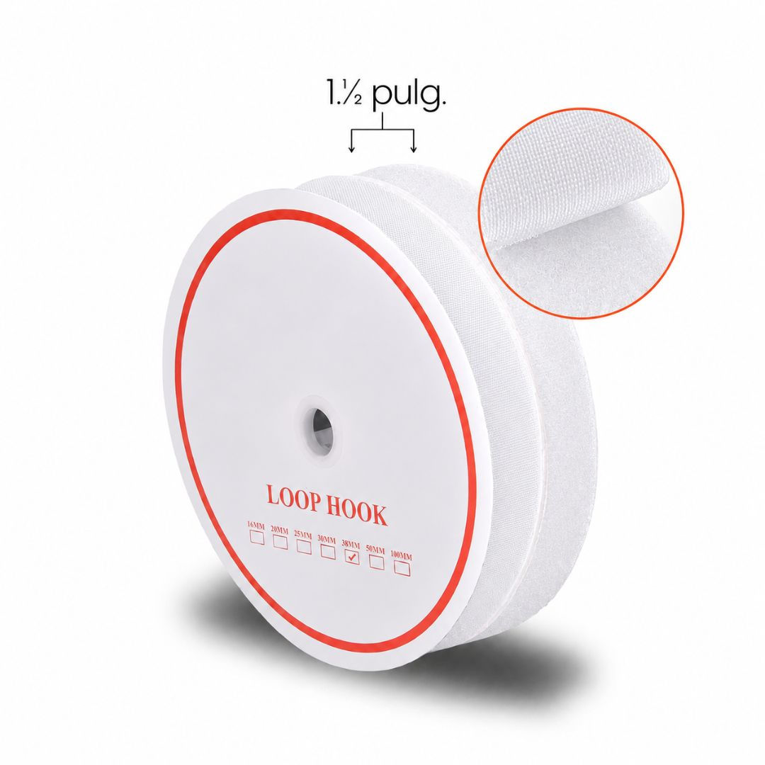 VELCRO NYLON REFORZADO 1 1/2" BLANCO 50 MT