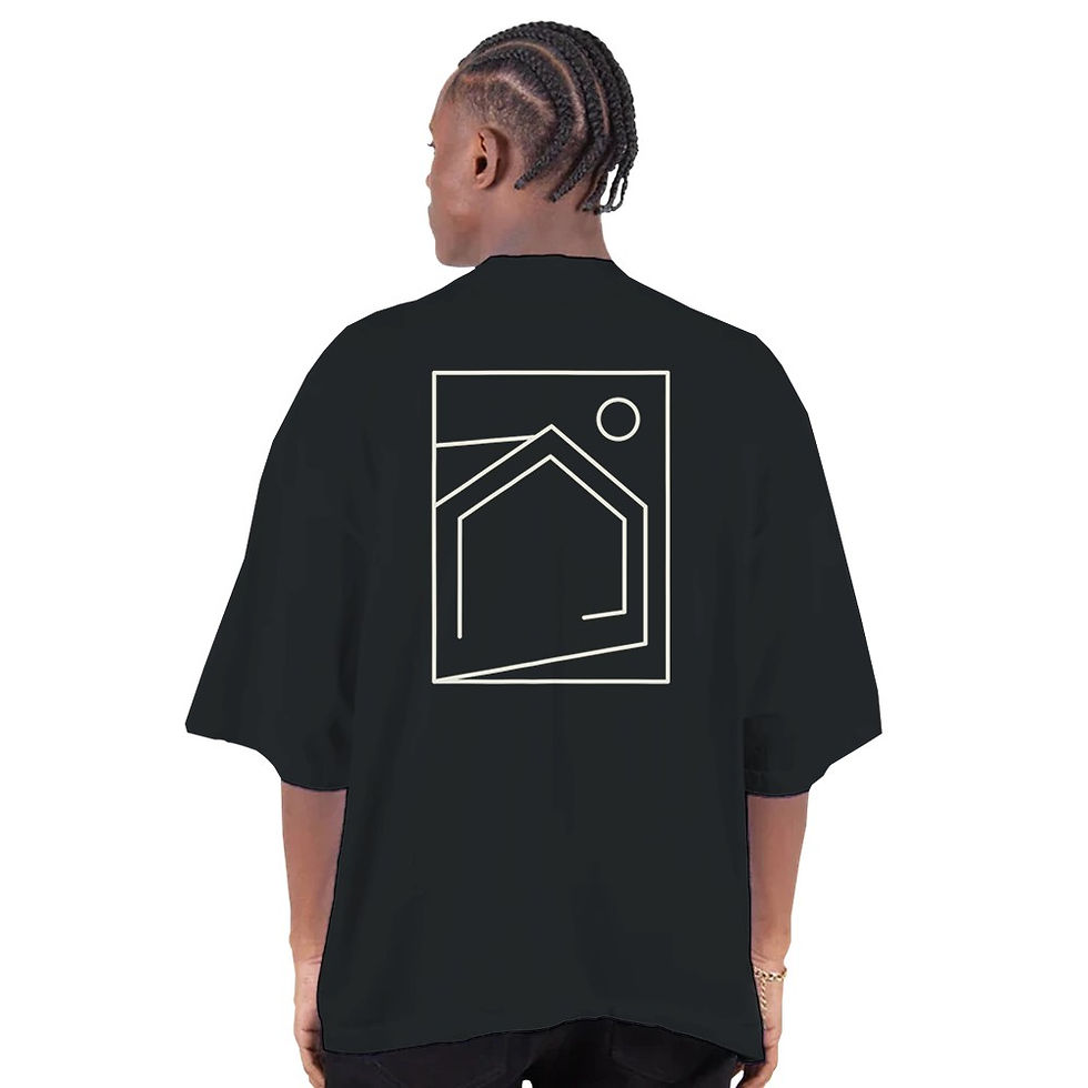 Miniatura: Men's Oversized Drop-Shoulder Crewneck T-Shirt | Shaka Wear SHGDD Black