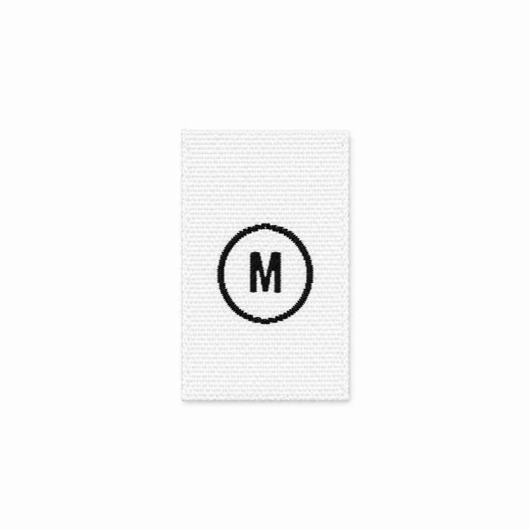 ETIQUETA TALLA M BLANCA PAQ 50 PCS