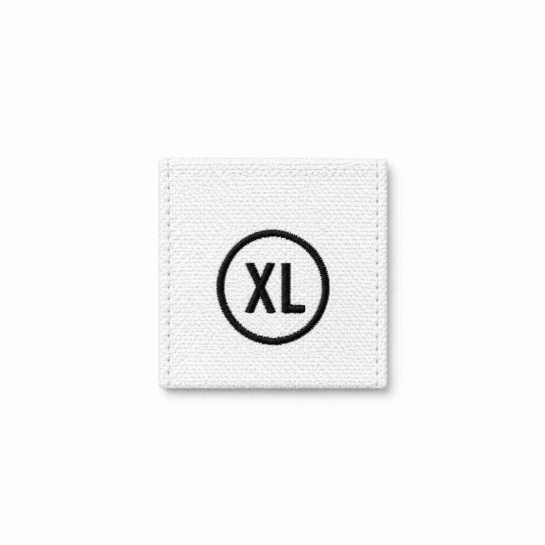 ETIQUETA TALLA XL BLANCA PAQ 50 PCS