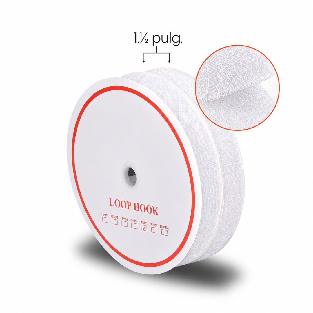 VELCRO 1 1/2" BLANCO 25 MT (2 ROLL M-H)