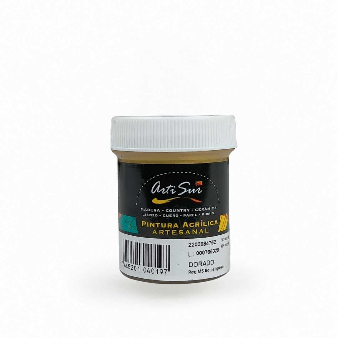 PINTURA ACRILICA ARTESANAL DORADO 30ML