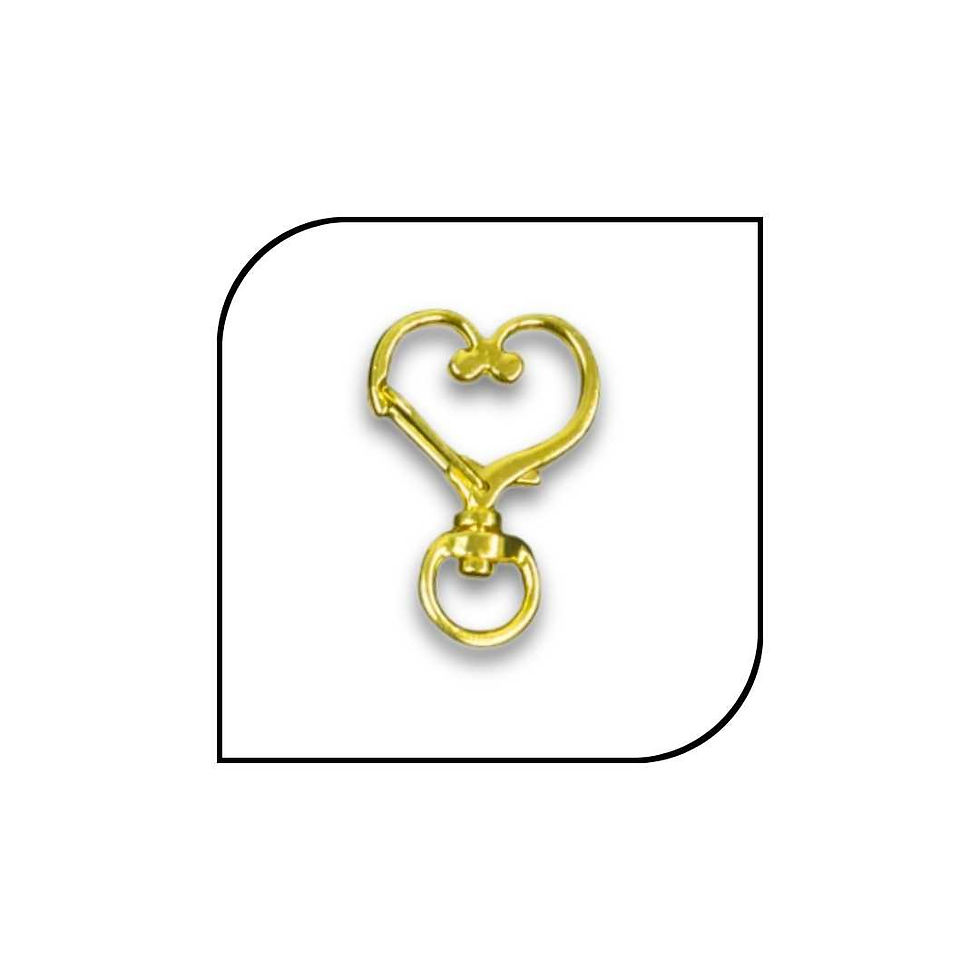 Miniatura: GANCHO DE LLAVERO CORAZON DORADO F536