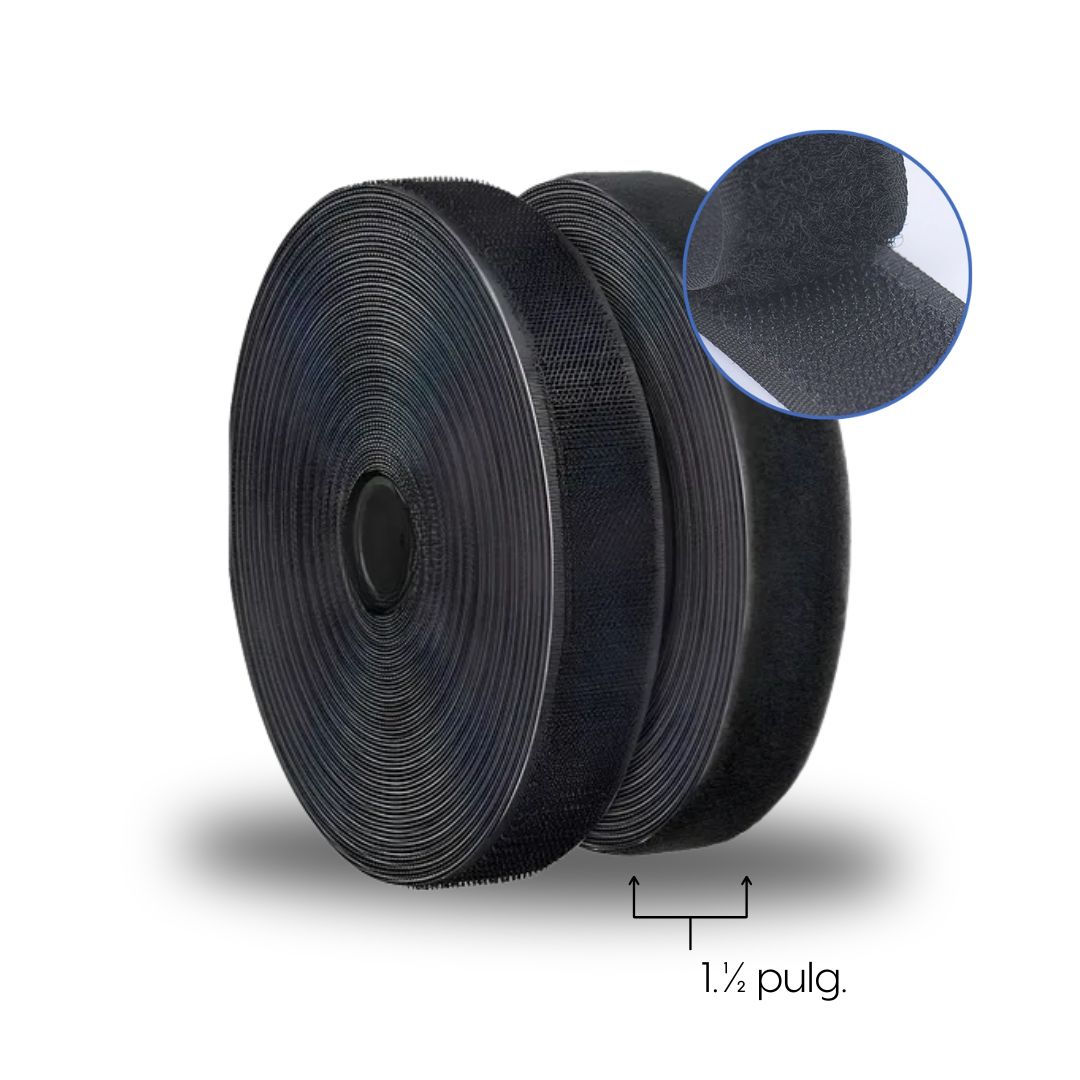 VELCRO CALIDAD A  1 1/2" NEGRO 25MTS/ROLLO
