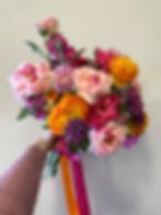 pink and orange wedding bouquet