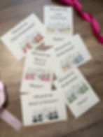 overview of bridesmaid watercolour proposal cards