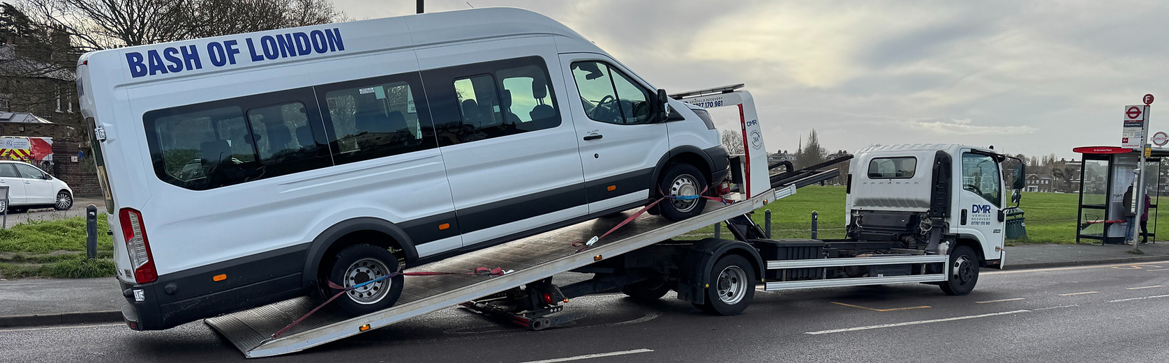 Minibus recovery by dmr vehicle recovery Van recovery