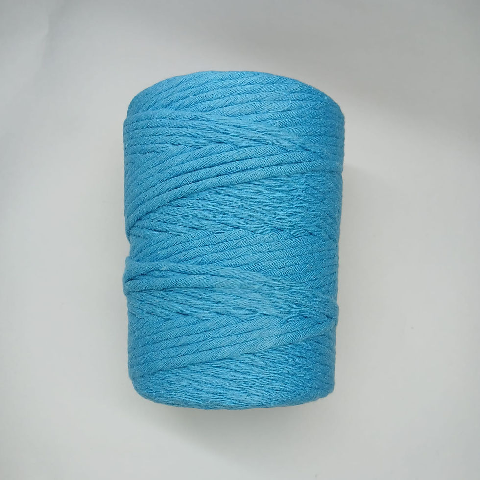 Thumbnail: Single Strand Cotton Macrame Thread | Blues | 1 mm/2 mm/3 mm/4 mm | 100 m