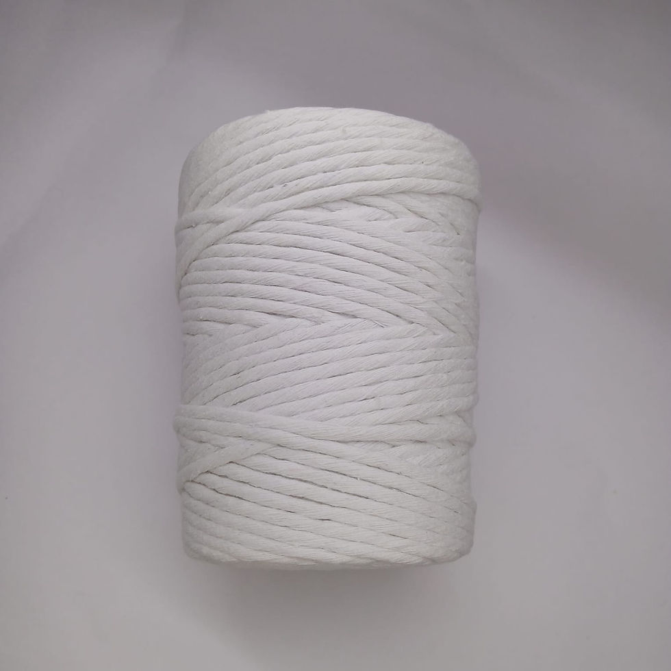 Thumbnail: Single Strand Cotton Macrame Thread | 1 mm/2 mm/3 mm/4 mm | White/Cream | 100 m