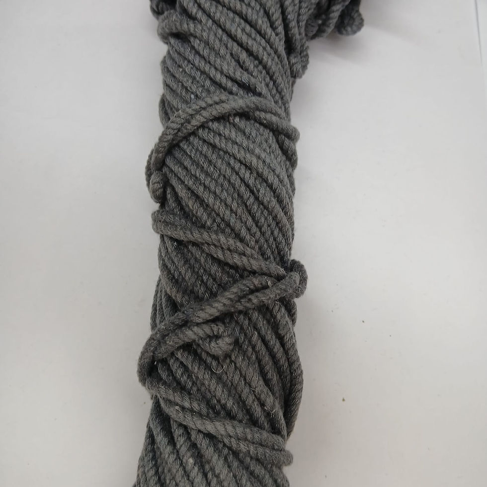 Thumbnail: Twisted Cotton Macrame Thread | 4 mm/5 mm | Greys | 50 meters