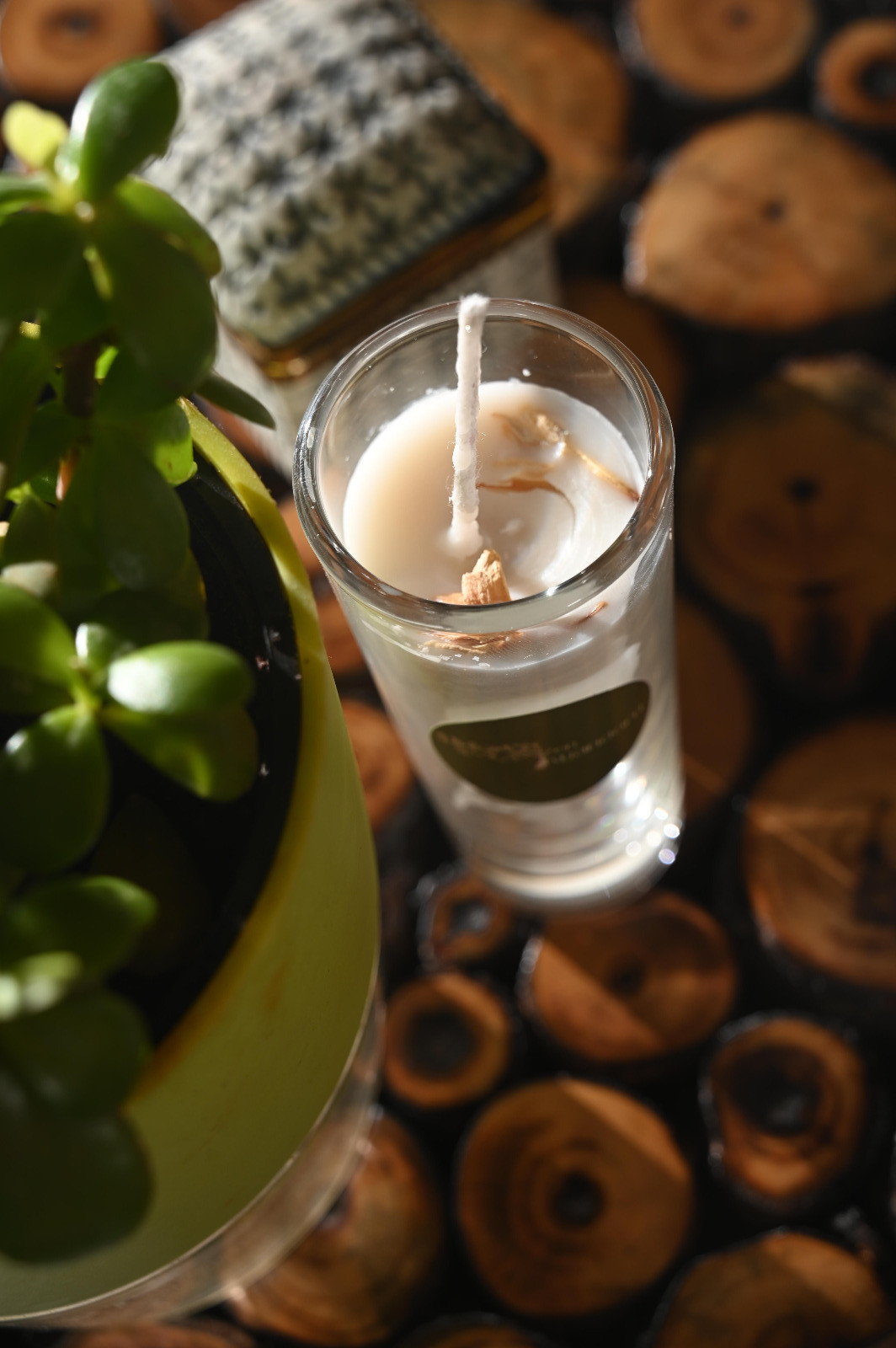 Large glass candles