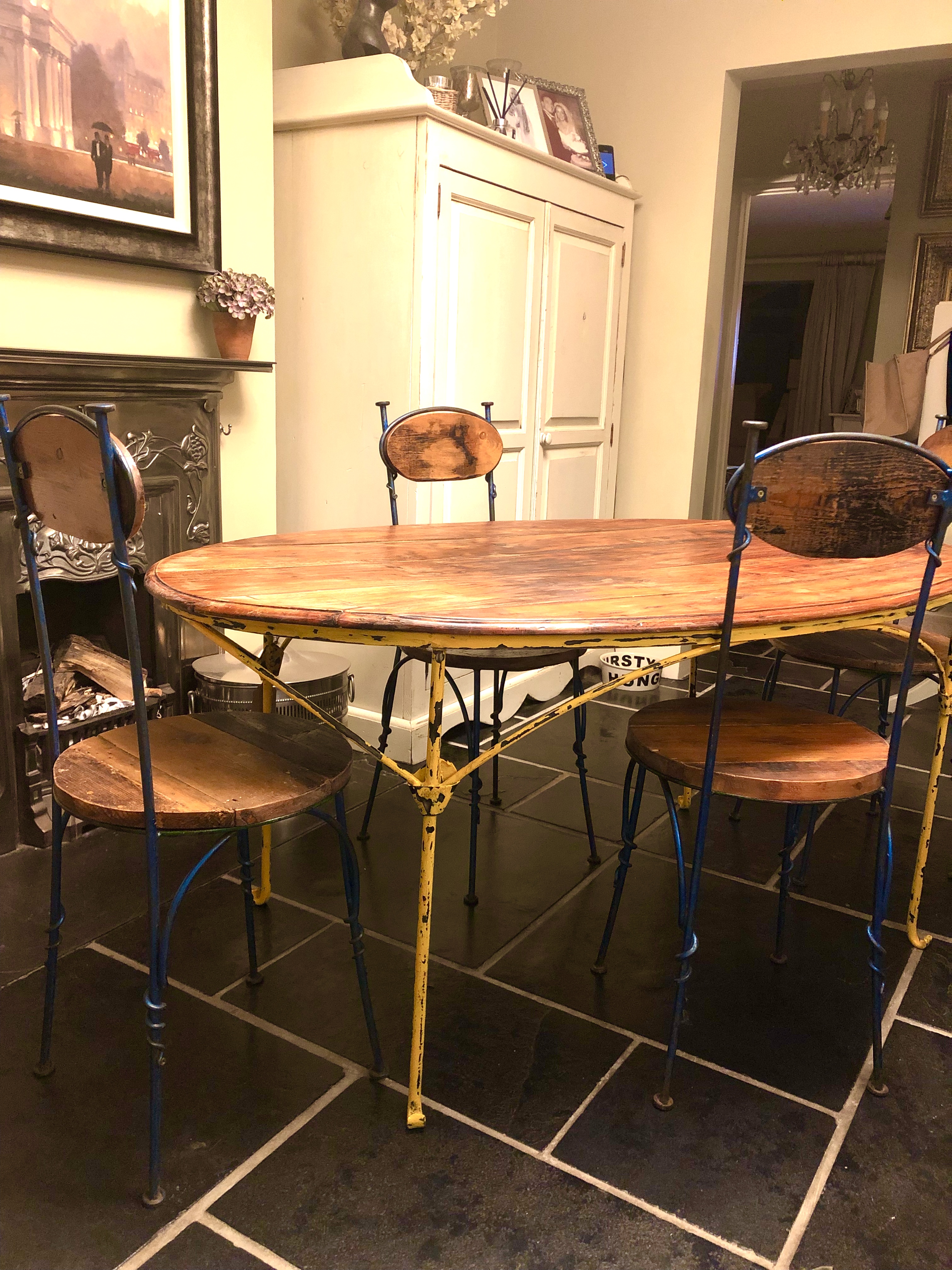 Wood & Metal table set