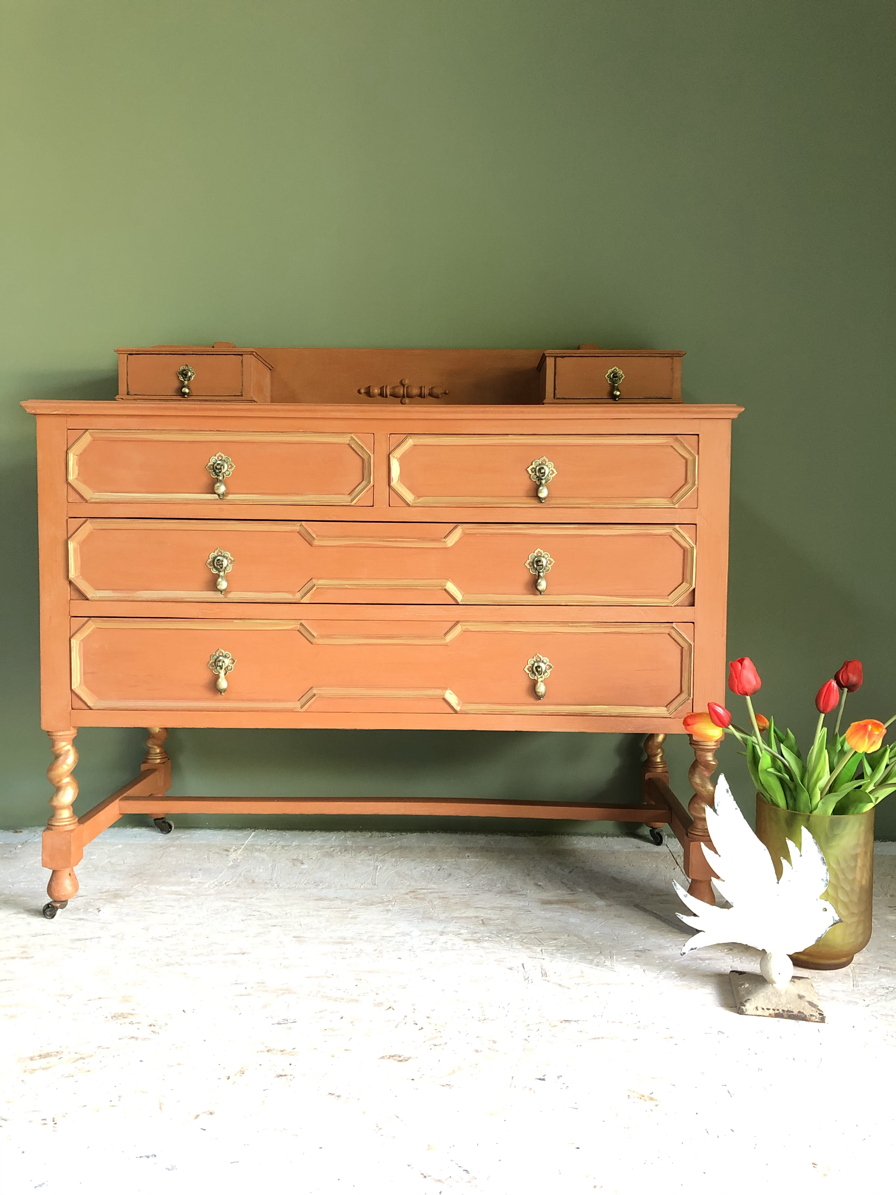 orange chest of drawers