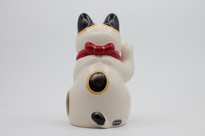 Thumbnail: Lucky Cat "Maneki-neko" Right Paw Spotted cat with Red collar