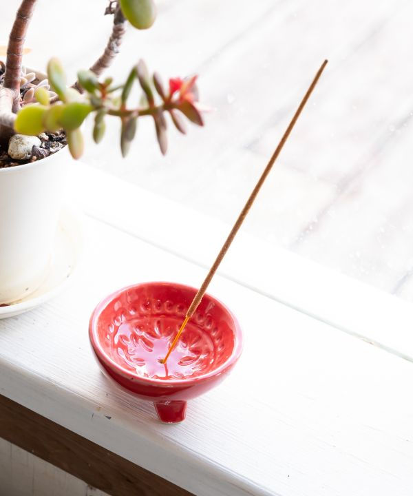 Thumbnail: Mini Ceramic Incense Holder - Red