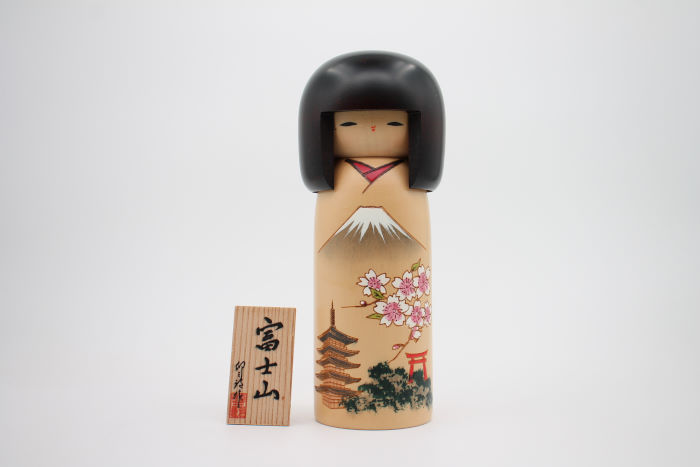 Thumbnail: kokeshi doll "Mount Fuji"  - Usaburo